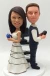 Custom wedding cake toppers playing games Custom wedding cake toppers playing games