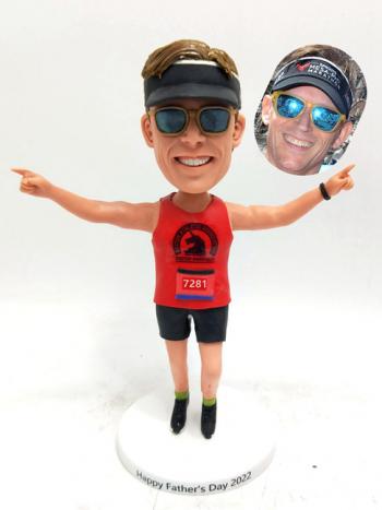 Custom runner bobblehead made from photos