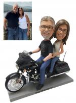 Custom couple bobblehead driving Harley Davidson motorcycle [AM6086]