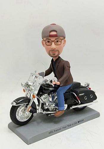 Custom bobblehead-Man in Motorbike Gifts for dad