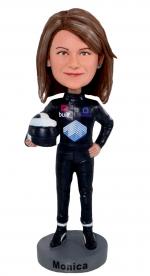 Racing car female driver bobblehead [3899]